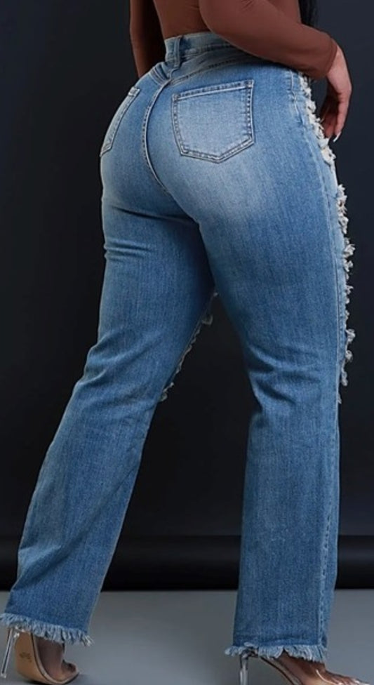 Crossover Distress Jeans